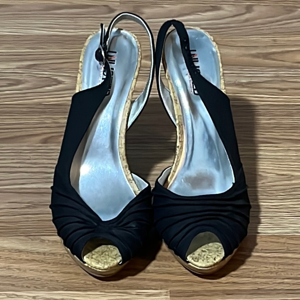 Unlisted Black Heels with Slingback Design